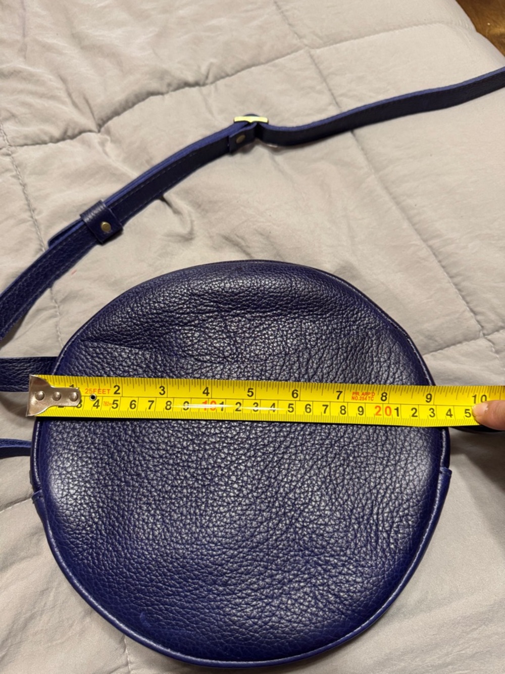 Portland Leather Circle Crossbody in Cobalt - Picture 10 of 11